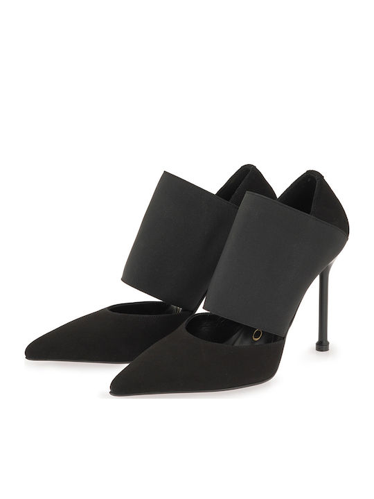 Suede Heels with High Heel Black