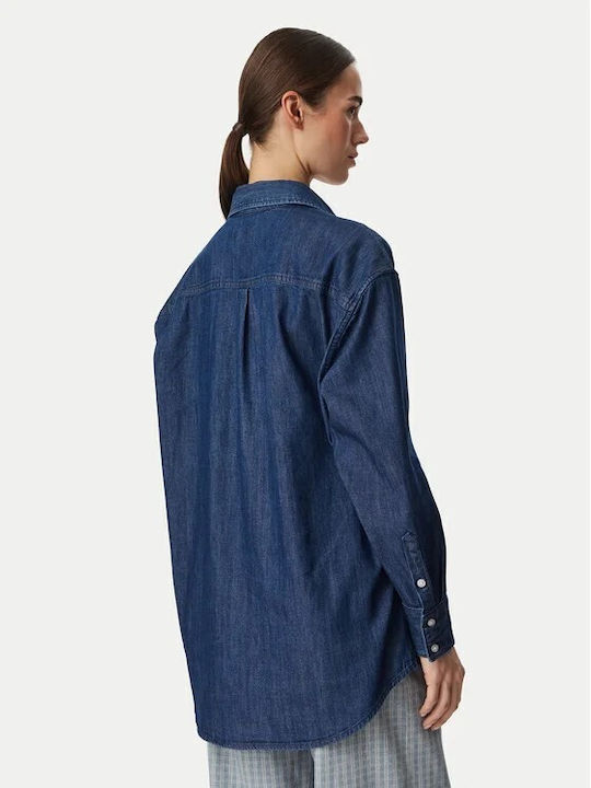 Langärmeliges Damen Denim Hemd Blau