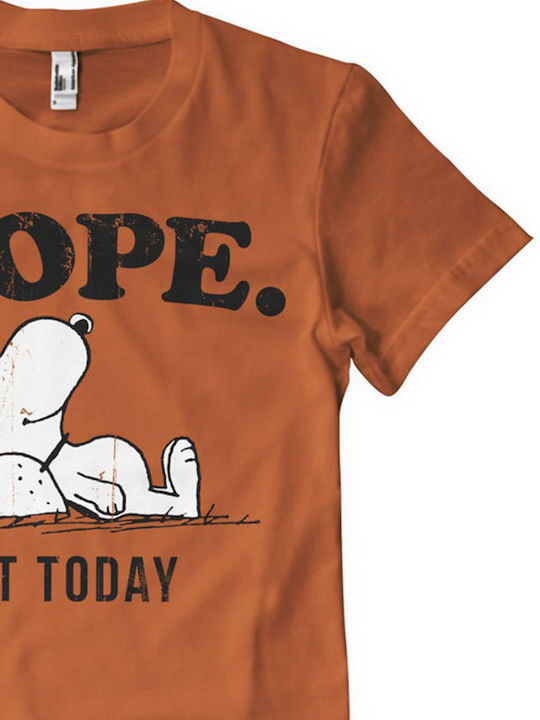Tricou Peanuts Snoopy Nope Not Today Portocaliu Ars Pnc-1-pn001-h83-1-bo