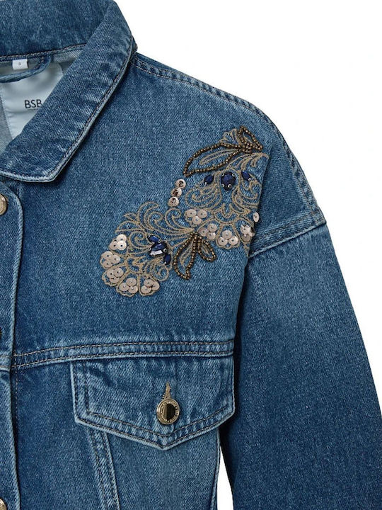 Jachetă Dama Din Denim Albastru