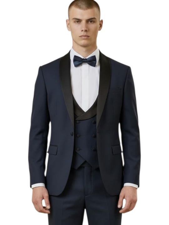 Men's Groom's Suit with Vest Navy