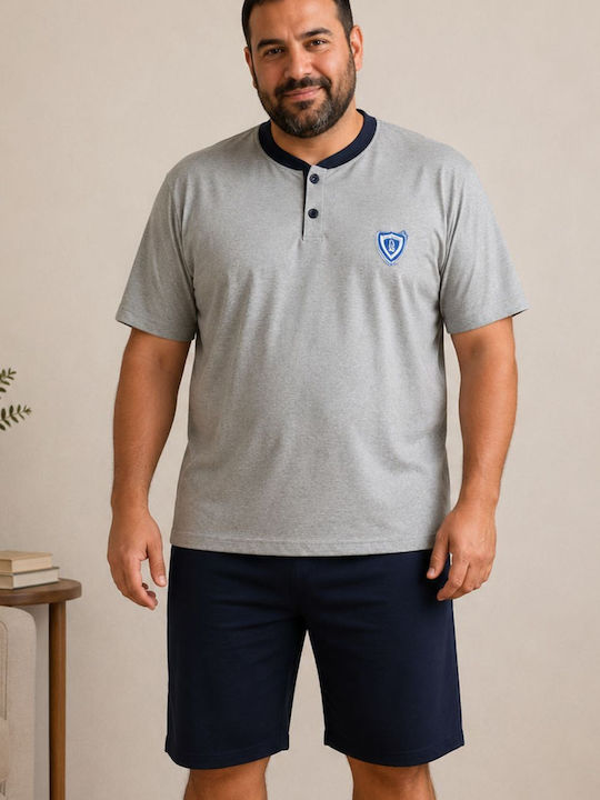 Rimoli Plus Size Summer Men's Cotton Pyjamas Grey