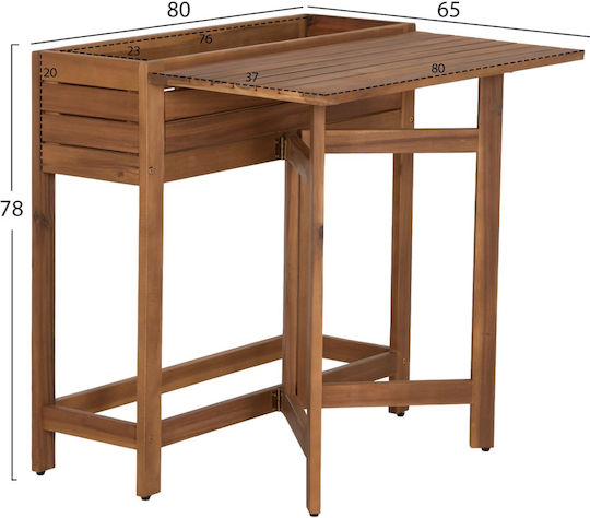 Freebox Ghiveci De Flori Din Lemn Natural 80x65x78cm