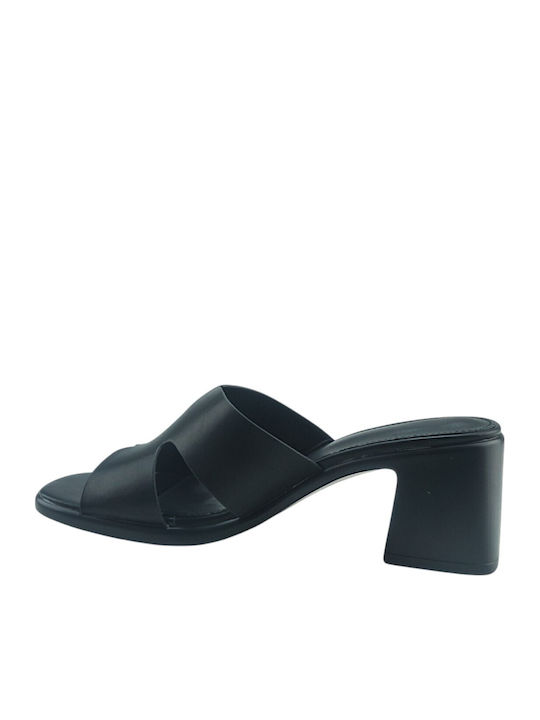 Mules With Heel In Black Colour