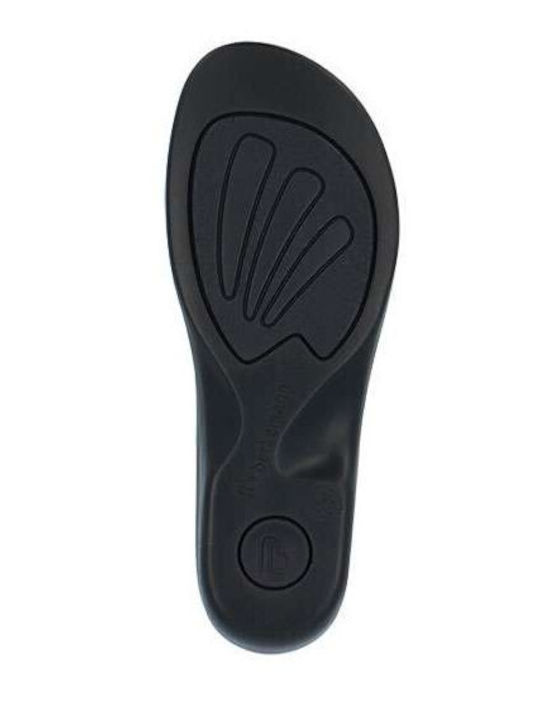 Andrea Leather Women's Anatomic Blue Flat Sandals
