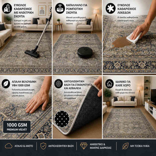 Non-Slip Rug 120x180cm Grey