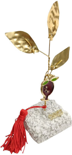 Kalliopi Silver Tabletop New Year's Lucky Charm Pomegranate Bronze Stone 2027 5x5cm
