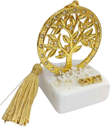Kalliopi Silver Επιτραπέζιο Γούρι Δεντράκι Χρυσό από Πέτρα 2027