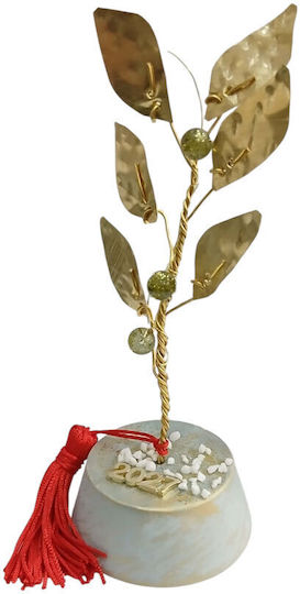 Kalliopi Silver Tabletop New Year's Lucky Charm Green Stone 2027 5x5cm