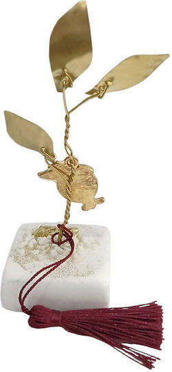 Kalliopi Silver Επιτραπέζιο Γούρι Ρόδι Μπρούτζινο από Πέτρα 2027 5x5cm