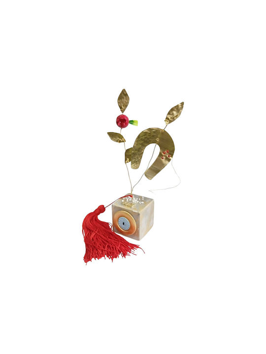 Kalliopi Silver Tabletop New Year's Lucky Charm Bronze Pomegranate Made of Metal 2027 5x5cm