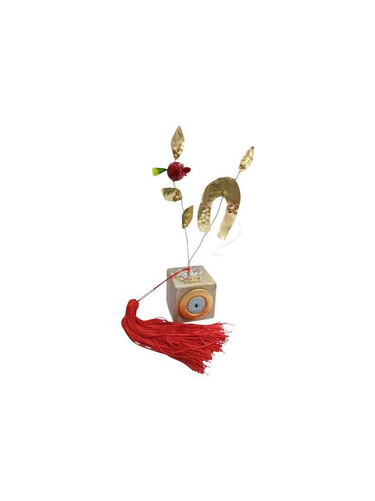 Kalliopi Silver Tabletop New Year's Lucky Charm Bronze Pomegranate Made of Metal 2027 5x5cm