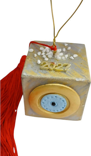 Kalliopi Silver Tabletop New Year's Lucky Charm Bronze Pomegranate Made of Metal 2027 5x5cm