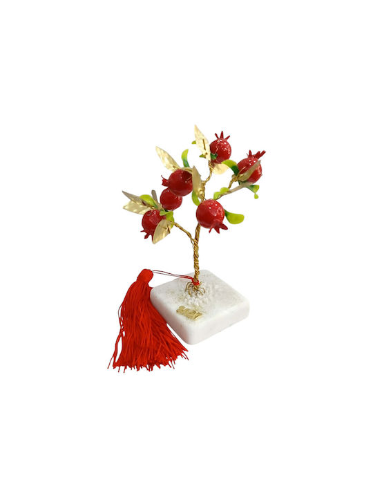 Kalliopi Silver Tabletop New Year's Lucky Charm Pomegranate Bronze Stone 2027 7x7cm