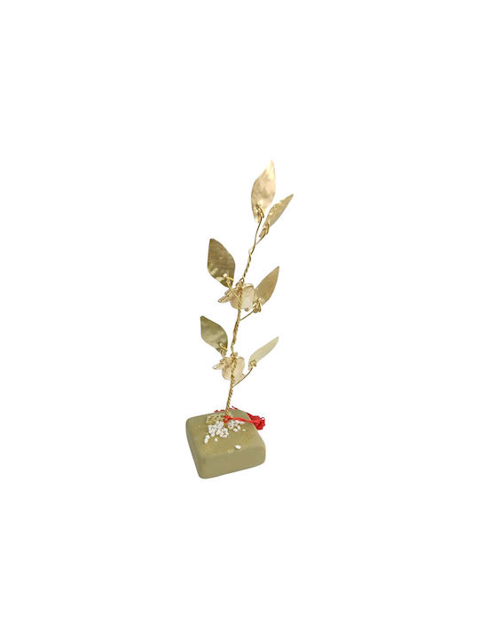 Kalliopi Silver Tabletop New Year's Lucky Charm Green Pomegranate Stone 2027 5x5cm