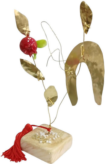 Kalliopi Silver Tabletop New Year's Lucky Charm Pomegranate Bronze Metal 2027 5x5cm