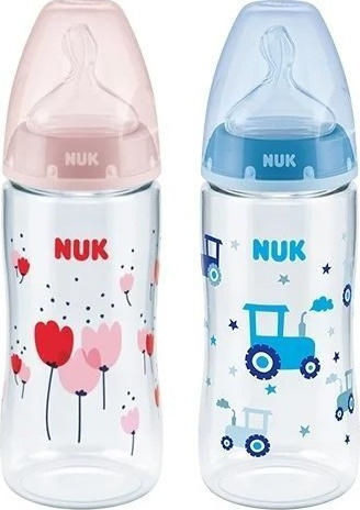 Nuk Plastic Baby Bottle First Choice Anti-colic with Silicone Teat for 6-18 Months Blue 360ml