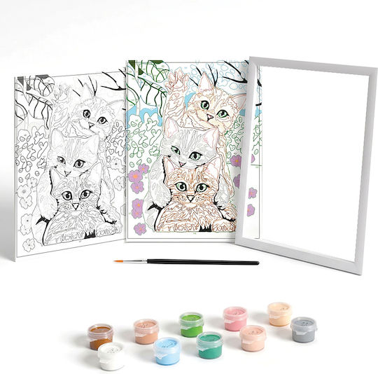 HappiHobbi Рисуване Paint By Numbers Забавни Котета за Деца 7+ Години