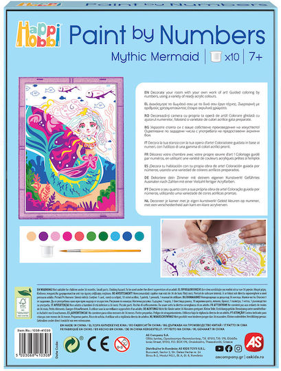 HappiHobbi Рисуване Paint By Numbers Митична Русалка за Деца 7+ Години