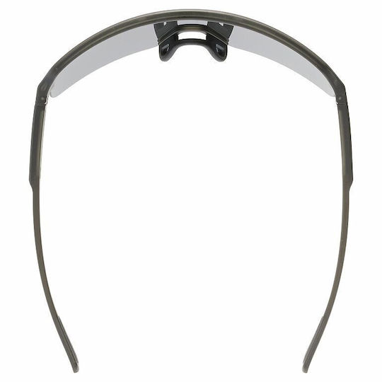 Uvex Cycling Glasses with Blue Frame and Dark Mirror Lenses