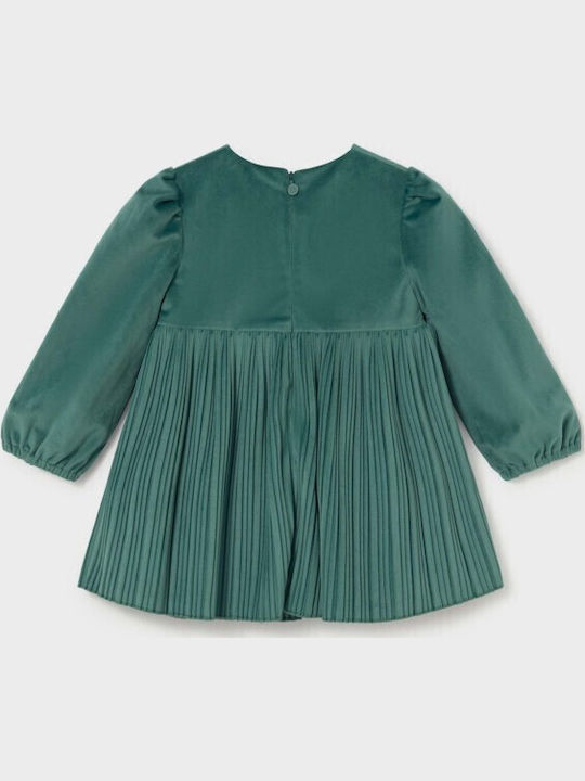 Mädchenkleid Samt Hellblau