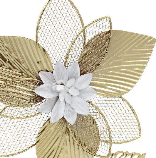 Decorative Metallic Tabletop 22x10x32 Cm White Gold Keskor 66540