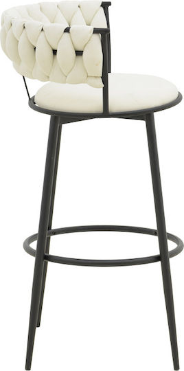 Barhocker Mit Stoffbezug Alkia Ecru 2 Stück 50x56x95cm