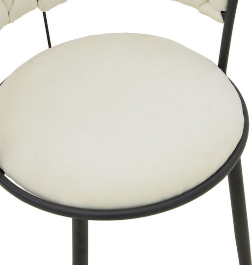 Barhocker Mit Stoffbezug Alkia Ecru 2 Stück 50x56x95cm