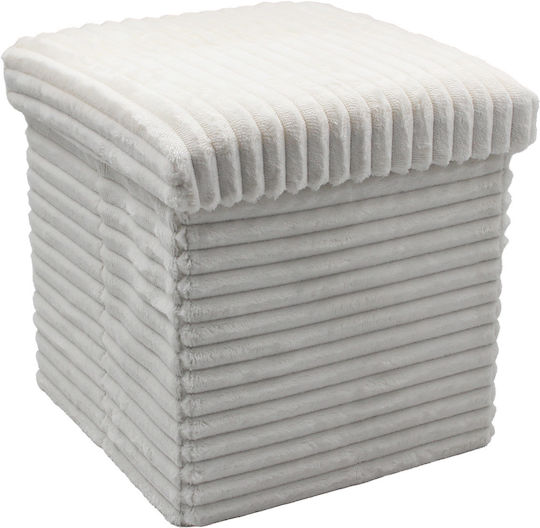 Living Room Collapsible Stool With Storage Space White 30x30x30cm