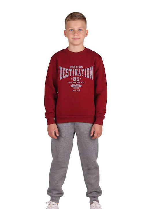 Kids Sweatpants Set Burgundy