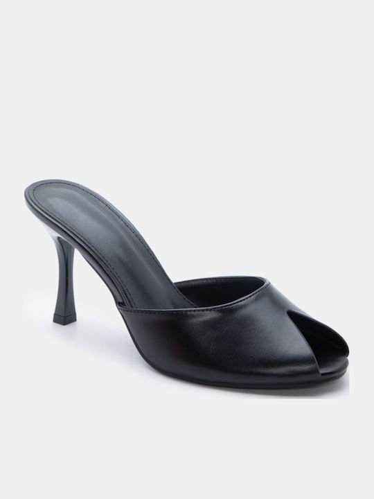 Damen Pantoletten mit Hoch Absatz in Schwarz Farbe