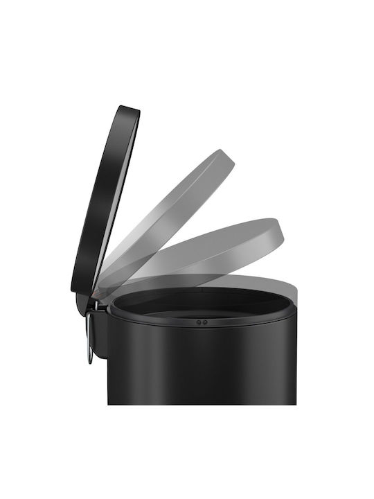 Hailo Plastic Waste Bin with Pedal Black 20lt