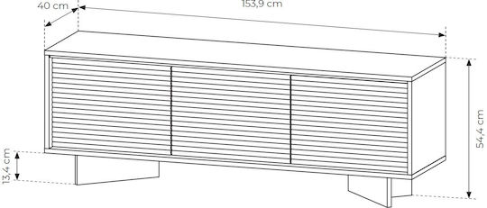 Телевизионно Мебели с LED Осветление Естествен M154xP54xV40cm