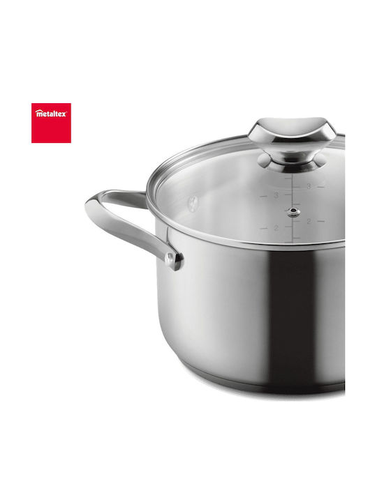 Metaltex Icona Deep Stainless Steel Pot 3.7lt / 10cm