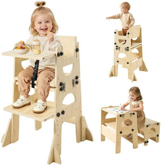 Learning Tower Made of Beige Wood Vevor