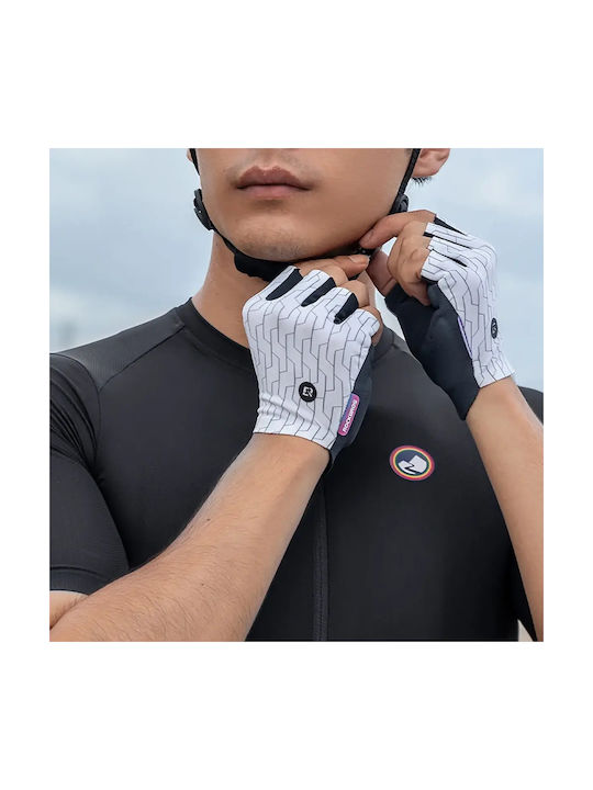Rockbros Half Finger Cycling Gloves Adults White