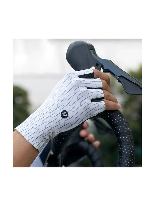 Rockbros Half Finger Cycling Gloves Adults White