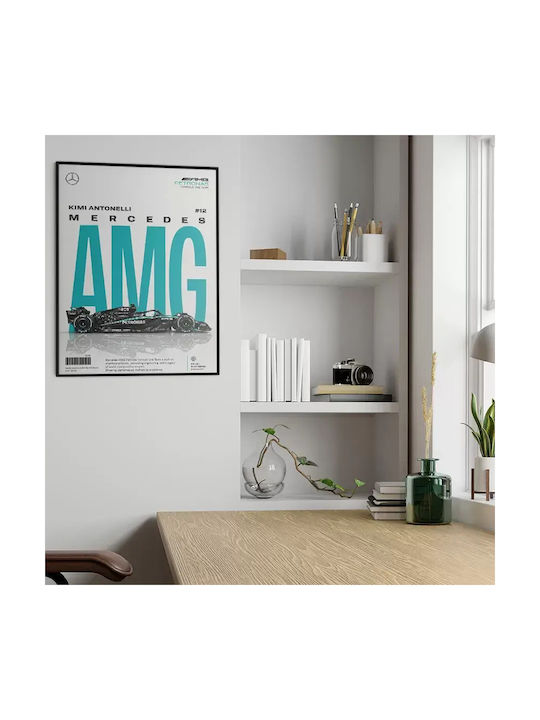 Poster Formula1 Kimi Antonelli Mercedes-amg F080 50cm X 70cm Brown Wood Frame 71716pd158852f63322
