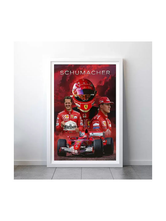 Poster Formula1 Michael Schumacher F077 21cm X 30cm Μαύρη Ξύλινη Κορνίζα-71713pd158829f55321