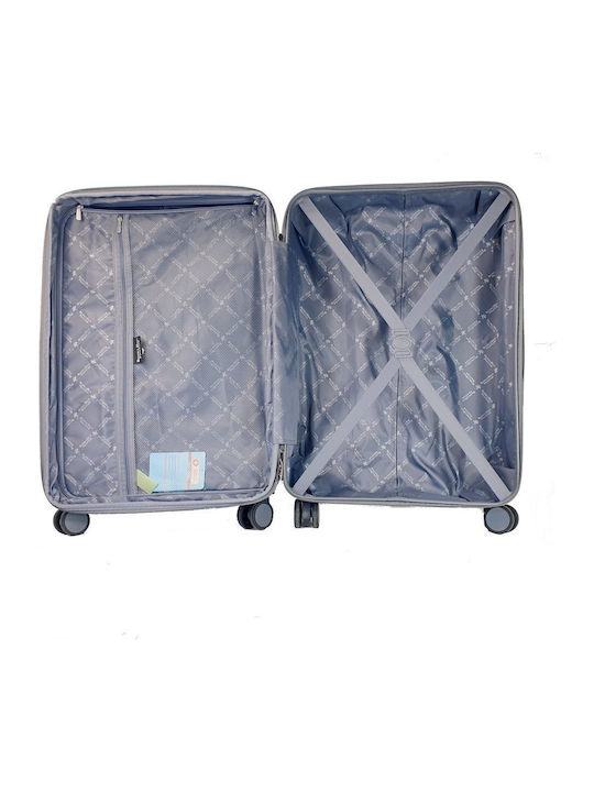 Beverly Hills Polo Club Medium Hard Blue Suitcase 65cm Height