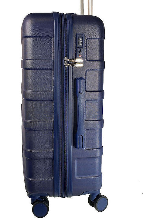 Beverly Hills Polo Club Medium Hard Blue Suitcase 65cm Height