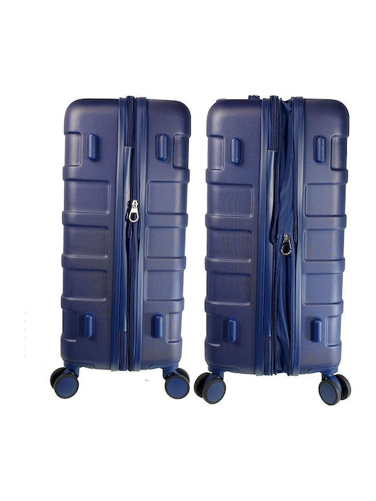 Beverly Hills Polo Club Large Hard Blue Travel Suitcase Height 75cm