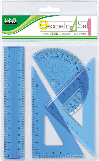 Set Transparent Plastic Stencils – 4 Pieces 15 Cm Ruler In A Hanging Bag