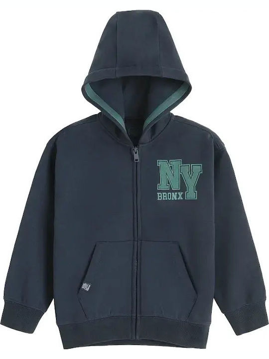 Kinder-Sweatshirt Strickjacke mit Kapuze Blau