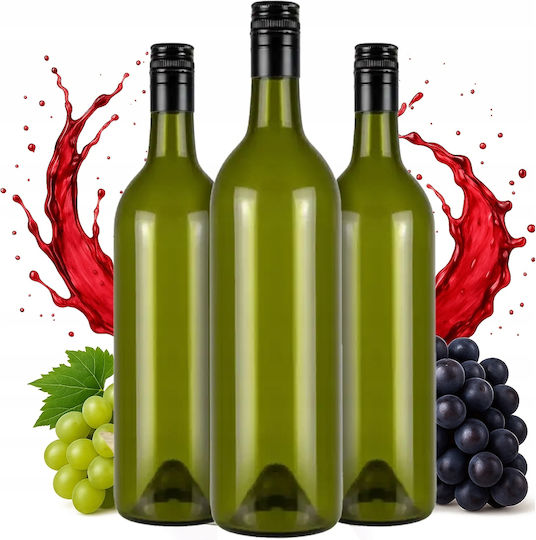 Стъклена Бутилка 750 Ml Винтова Капачка Вино Тинктура Сок Алкохол