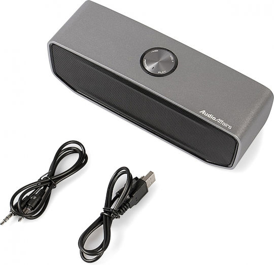 AudioAffairs Bluetooth Speaker 15W with Battery Life up to 10 Hours Grey BT010