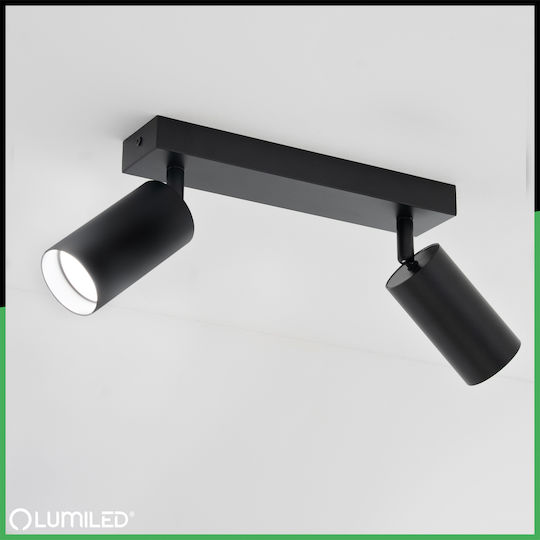 Ceiling Spot Light Tuba Spotlight Halogen Angled 2x GU10 Tabula Lumiled