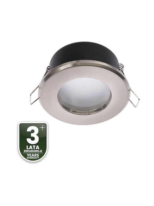 Aqus Lumiled Εντοιχιζόμενο Φωτιστικό Αλογόνου Led Mr16 Στρογγυλό Σατινέ