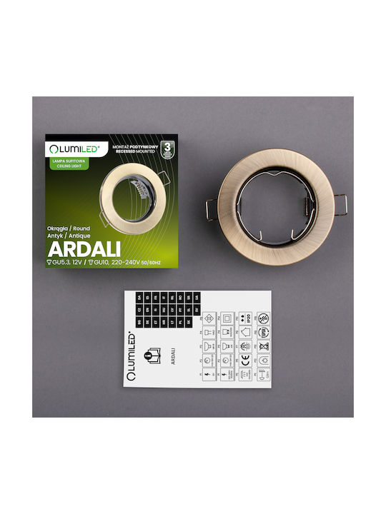Eingebaute Halogen-Deckenleuchte Rund Antik Gu10 Mr16 Ardali Lumiled