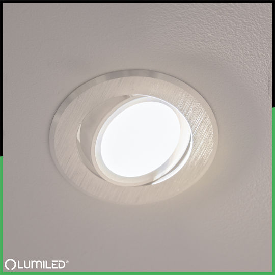 Decken- und Wandleuchte Halogen Einbauspot Rund Beweglich Gu10 Mr16 Silber Triam Lumiled